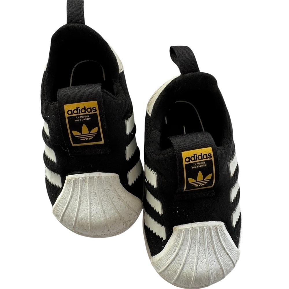 Adidas Superstar 360 I Toddlers' Slip-On Shoes Core Black-White-Gold Metallic 4